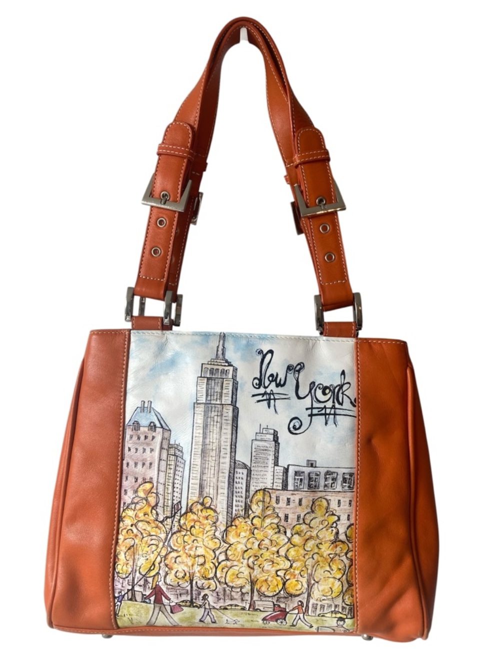 Rian Bag, Leather, Shoulder Bag , City Scape, Artsy, Summer Bag, Unique, Rare